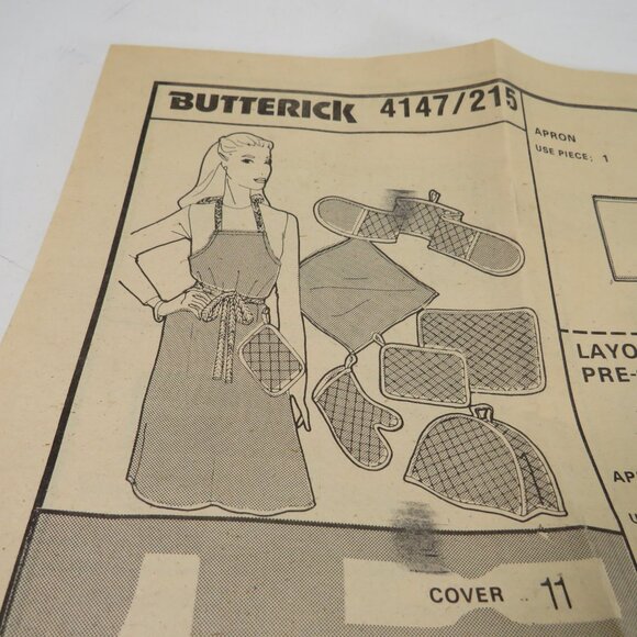Butterick 4147 Clothing Pattern UNCUT Kitchen Apron, Mitt, Toaster Cover, etc - Picture 3 of 7